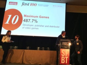 Michael Sebree Presents Award to Maximum Games